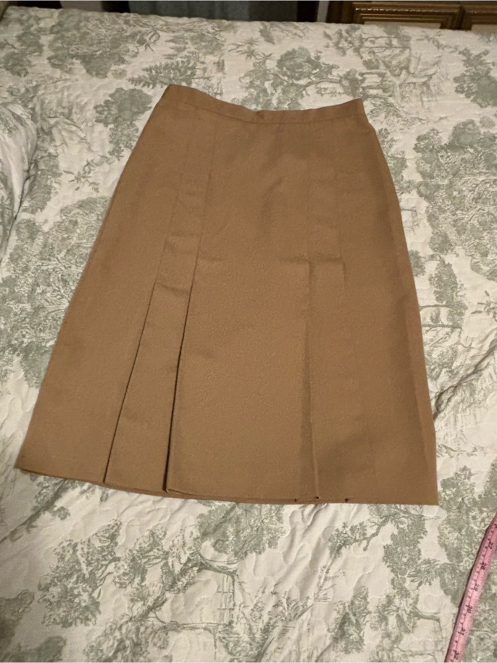 Vintage 80’s Worthington sz 12 Beige Camel skirt pleated classic light academia
